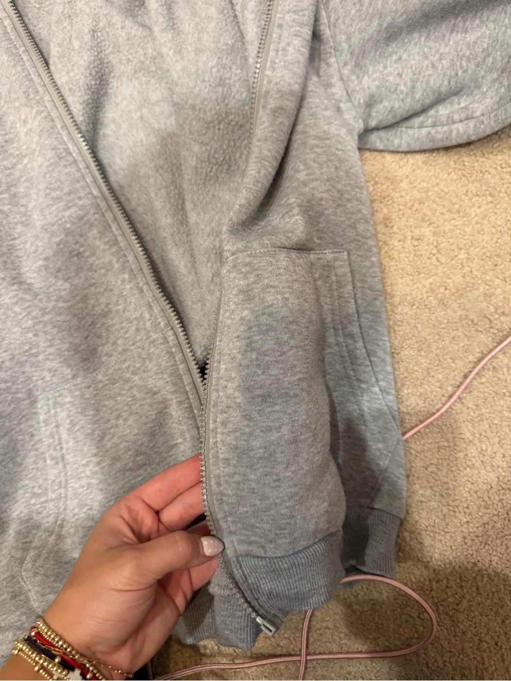 Women’s Grey Zip-Up Hoodie Jacket